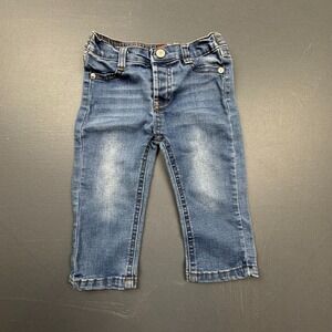 7 For All Mankind Baby Jeans 12M Blue Denim Straight Adjustable Waist Distressed